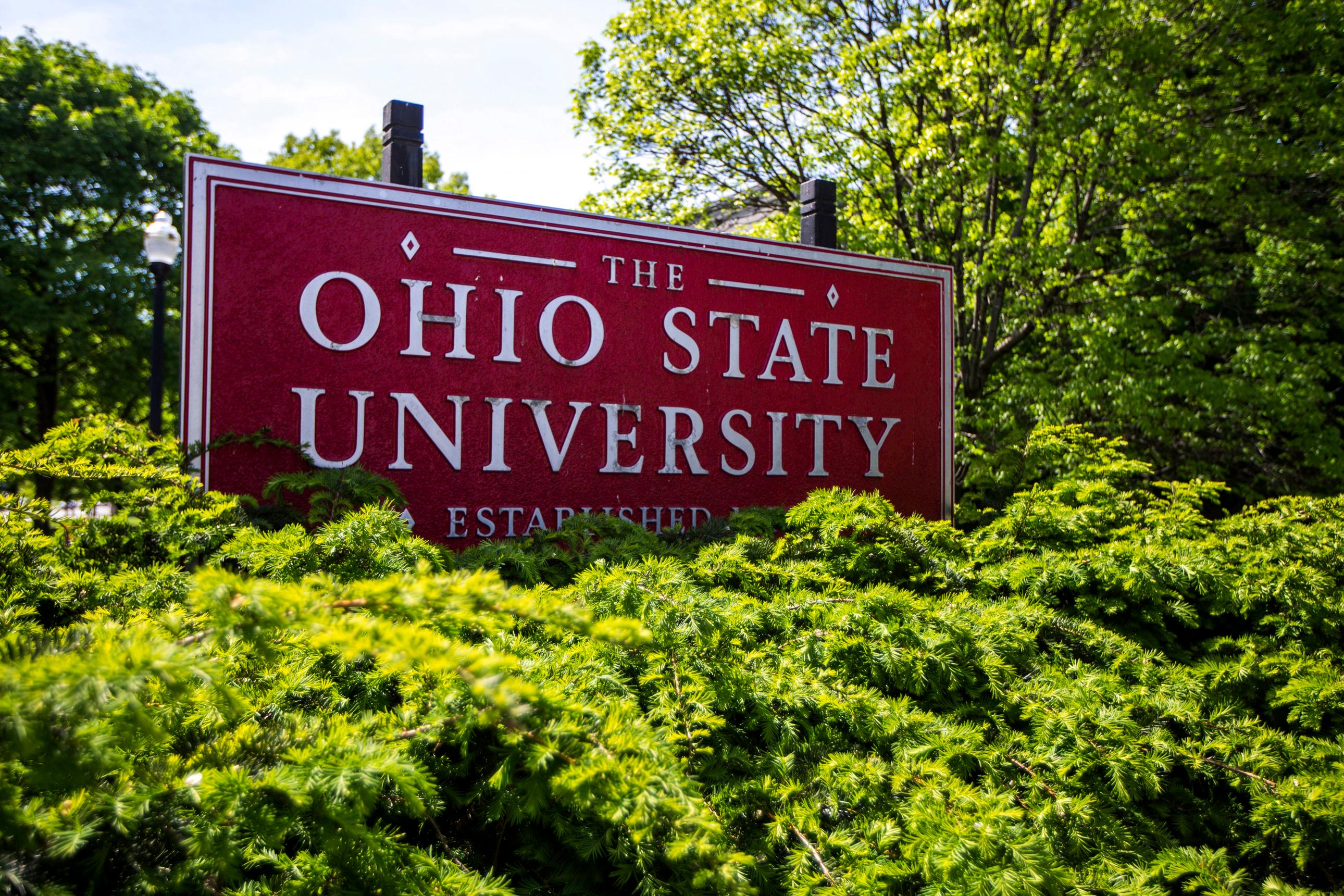 this may 8, 2019 photo shows a sign for ohio state university in