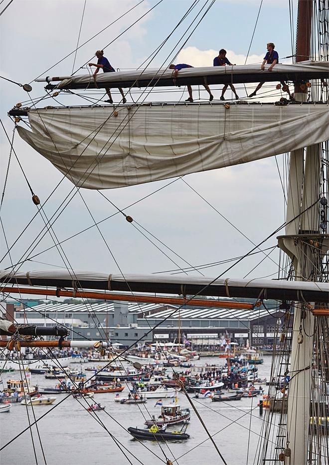 Photos Picturesque tall ships hoist sail in Amsterdam harbor KOMO
