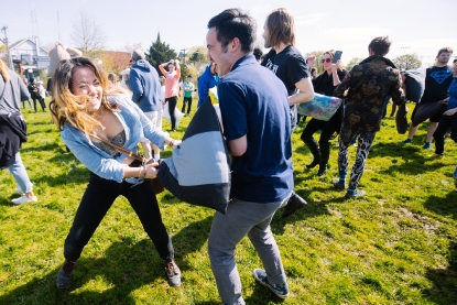 Photos Feathers Fly At The Seattle Pillow Fight Seattle Refined