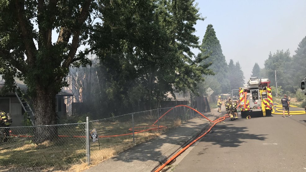 Dozens of firefighters battle Aloha house fire in tripledigit heat KATU