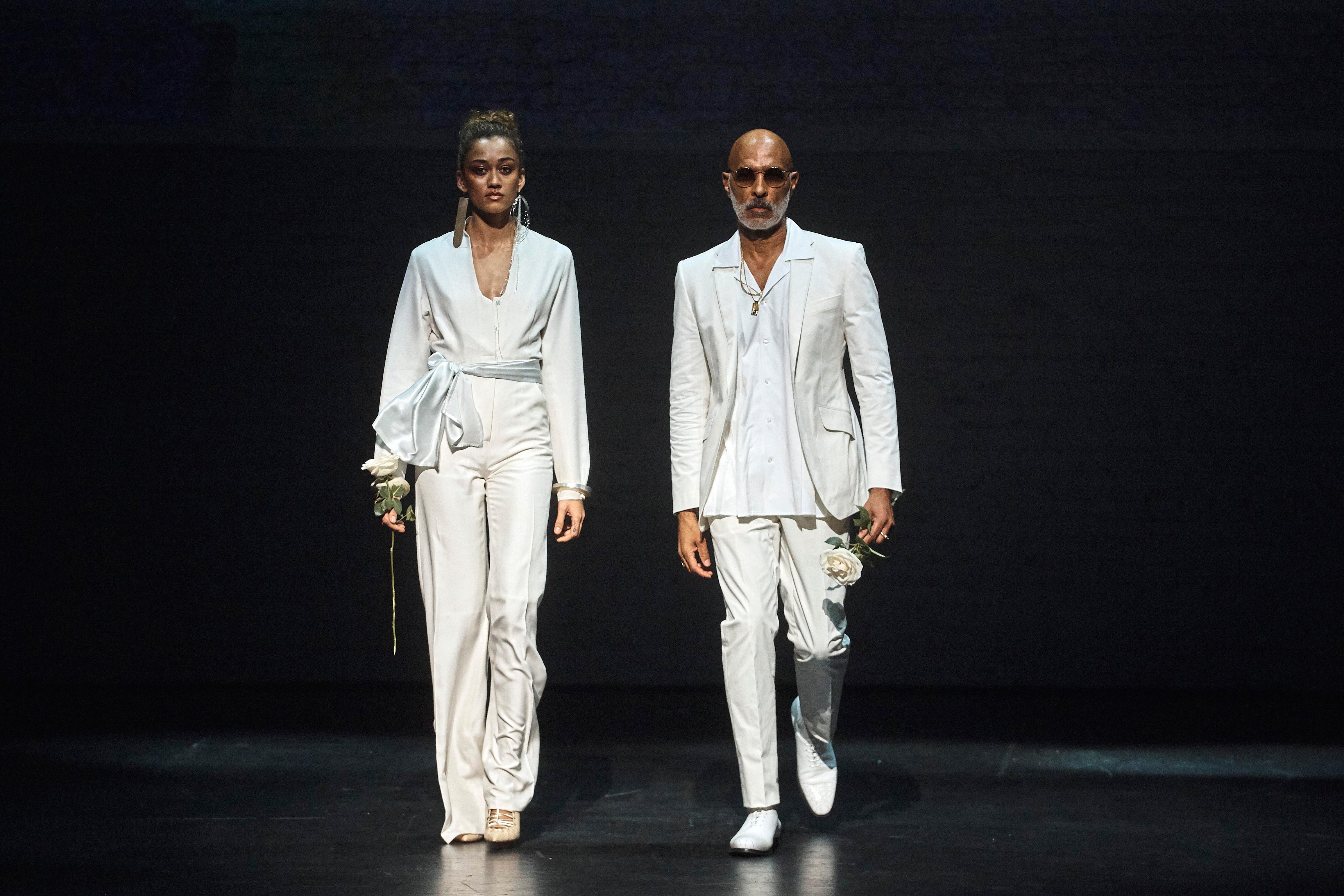 collection is modeled during a fashion show at apollo theater in