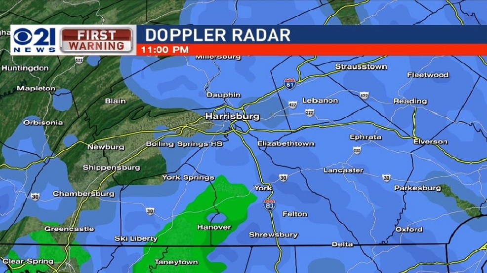 RADAR Tracking the snow in central PA WHP