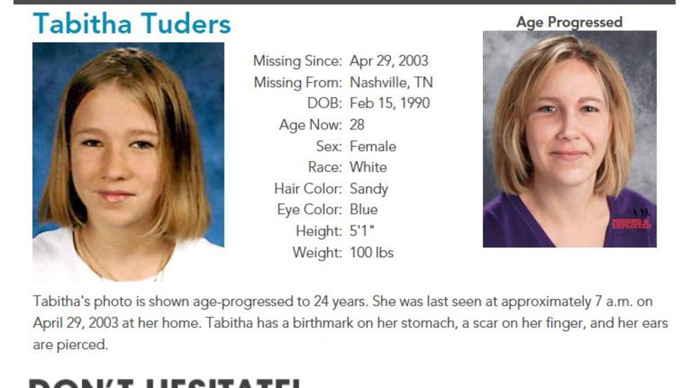 Tabitha Tuders Missing Since 2003 Would Be 28 On Thursday Wztv 6926