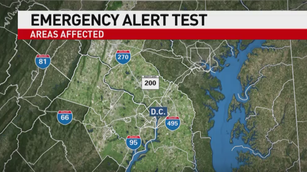 Cell phone emergency alert test on Thursday to affect areas in D.C